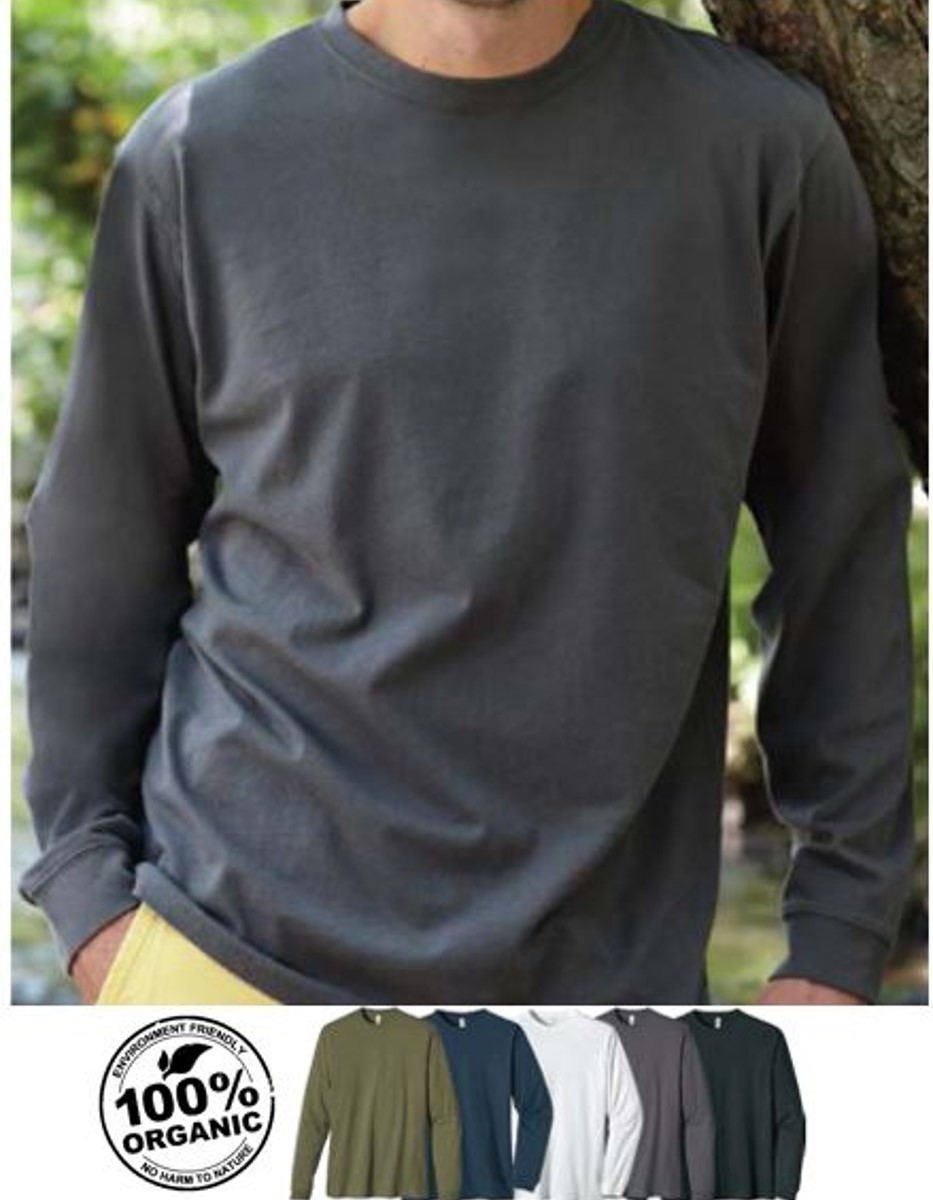 Organic cotton long sleeve tshirt custom