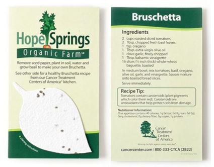 Recipe Card with Plantable Seed Shape | USA Made