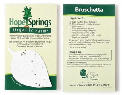 Recipe Card with Plantable Seed Shape, USA Made