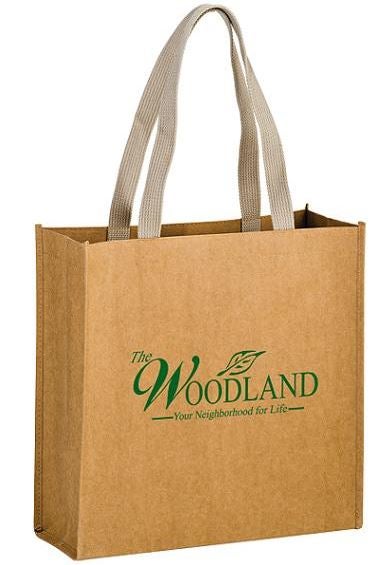 Reusable Kraft Grocery Tote Bag Web Handles Washable Grocery Bag  13x 5 x 13