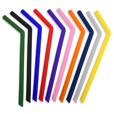 Reusable Silicone Bent Straws - Colors