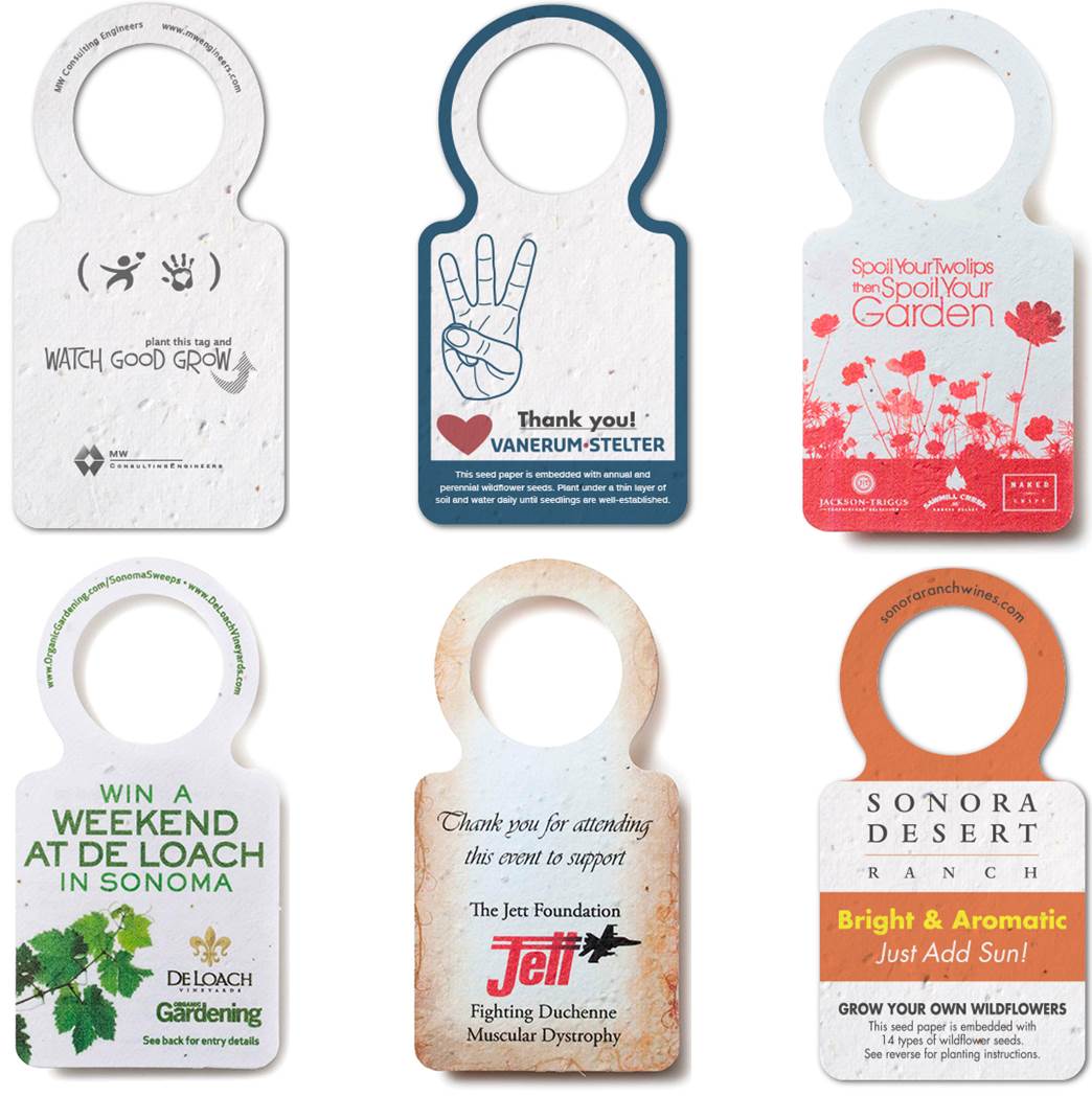 Seeded Wine necker Seed Paper Wine Tag Eco Friendly Wine Tags