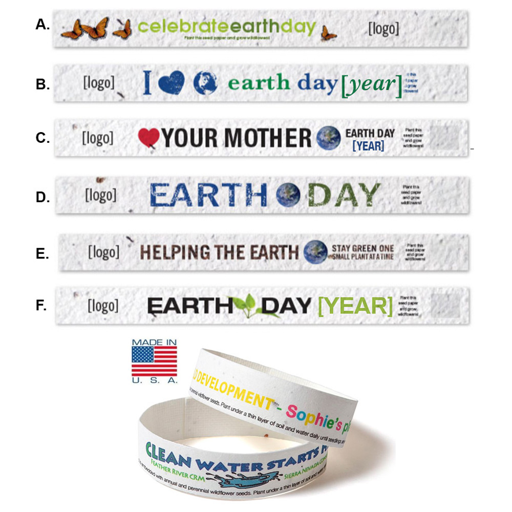 Seeded Promotional Earth Day Wristbands