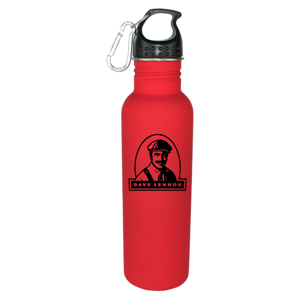 Single Wall Stainless Steel Water Bottle with Carabiner Soft Touch Promotional Water bottle