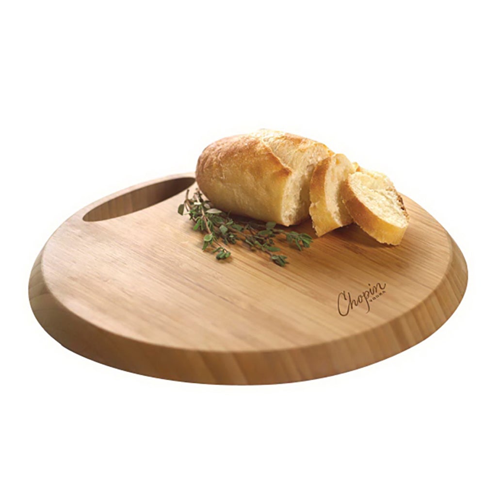 Custom Round Bamboo Cutting Board w/ Handle