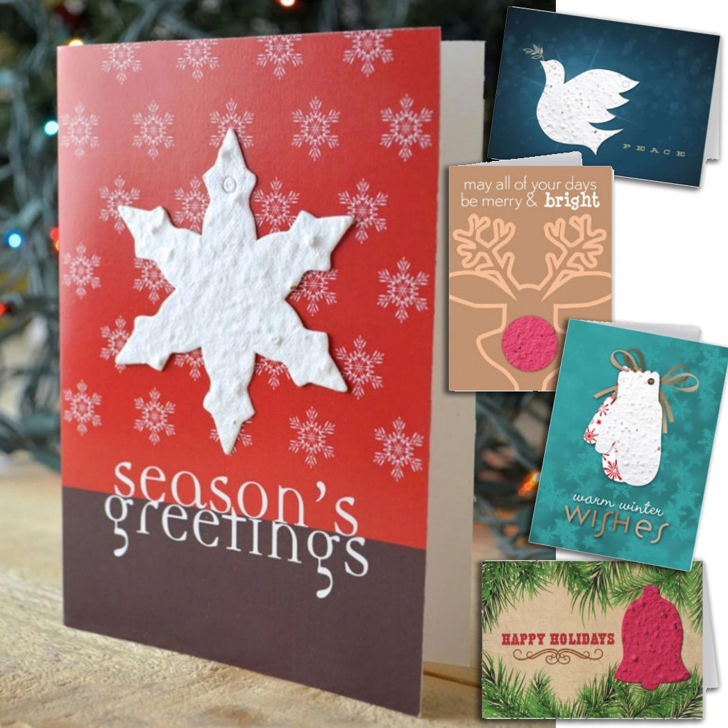 Plantable Seeded Shape Holidays Cards USA Made