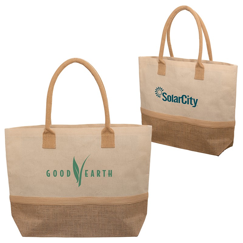 Custom Laminated Jute and Canvas Tote Bag