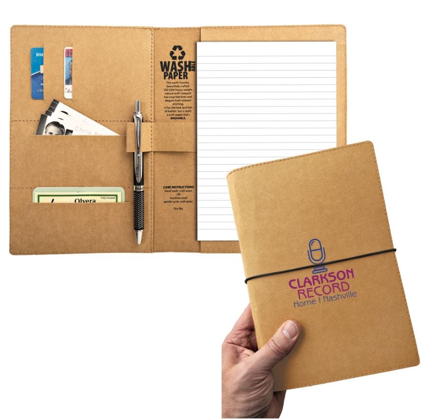 Washable Kraft Paper Padfolio Eco Friendly Padfolio