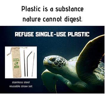 Refuse Single Use Plastics Straws
