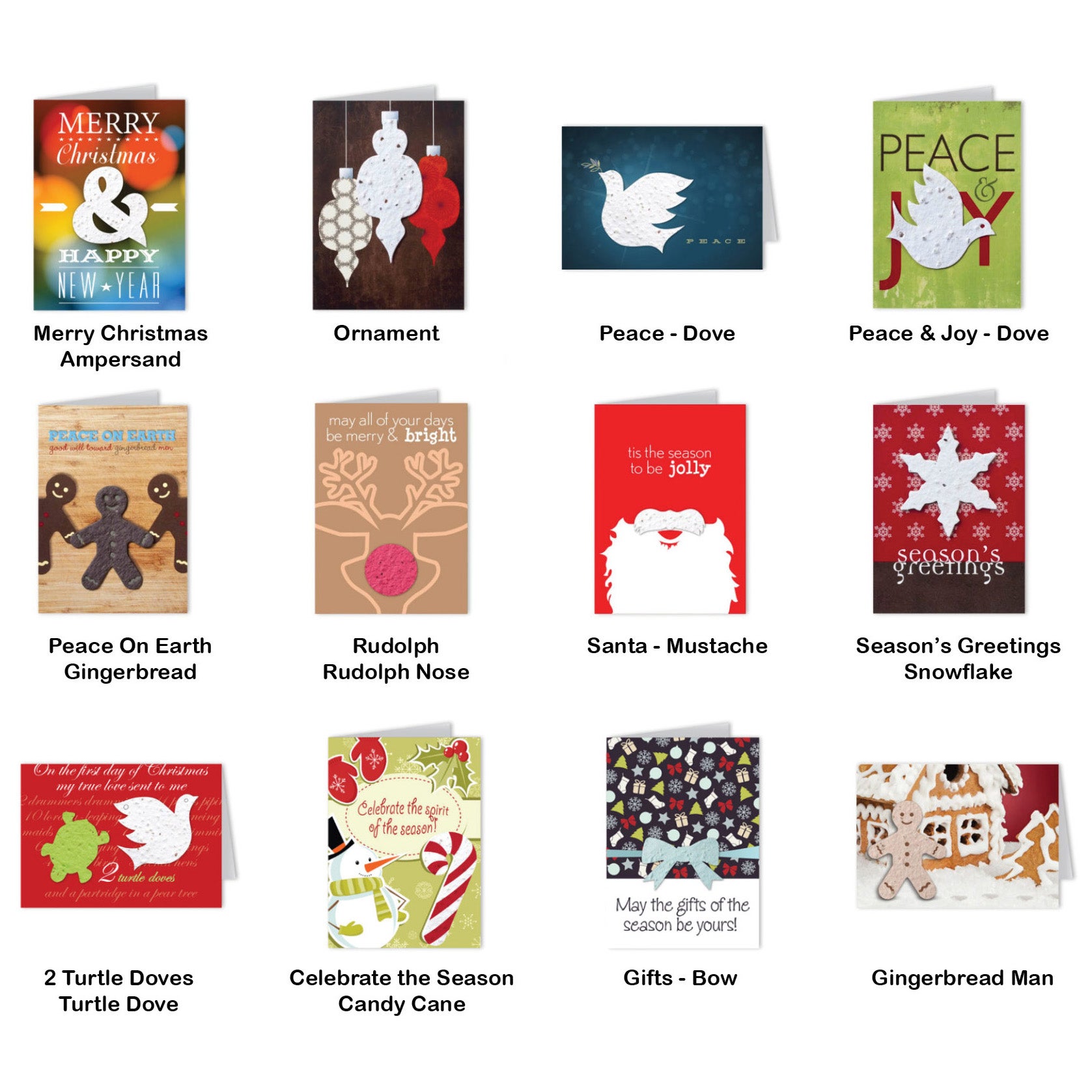 Plantable Seeded Shape Holidays Cards USA Made