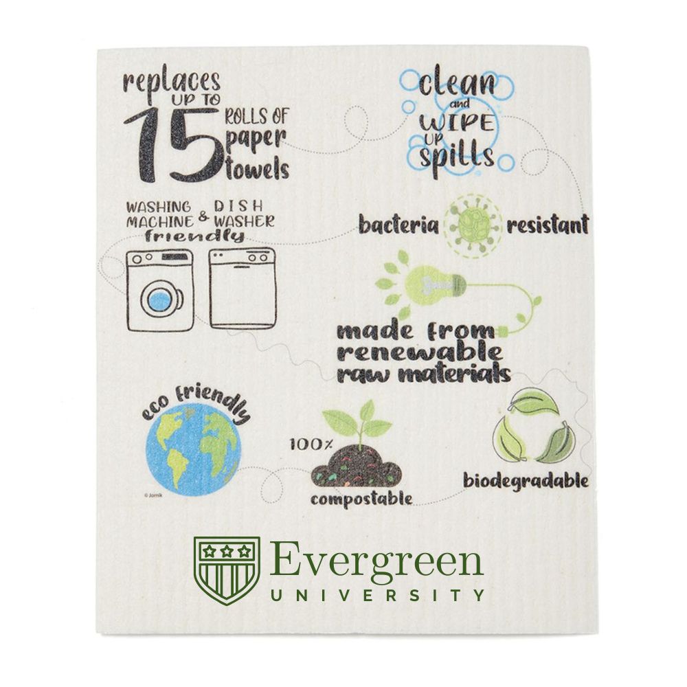 Reusable biodegradable dishcloth with imprint