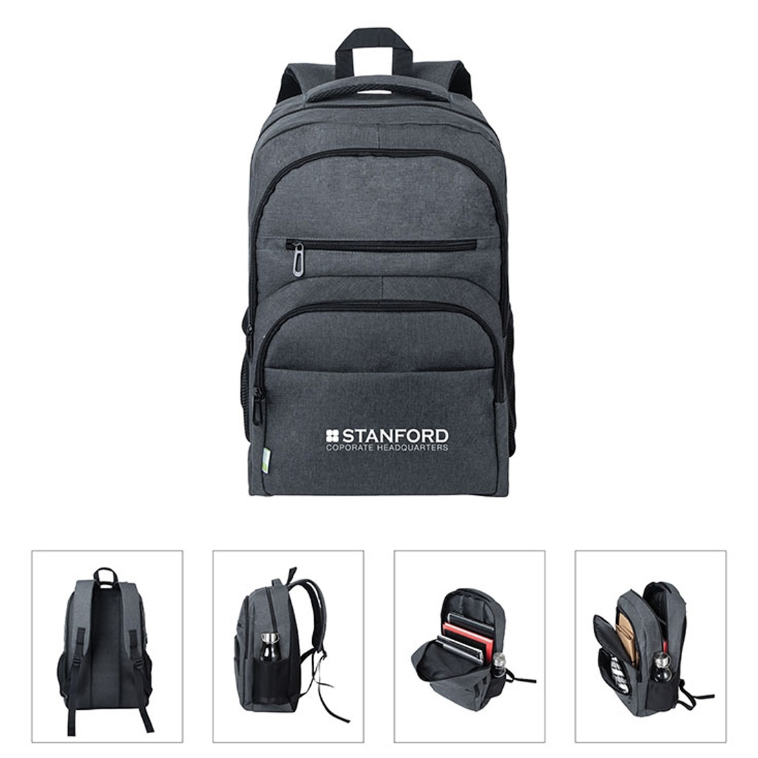 branded laptop backpack, company swag