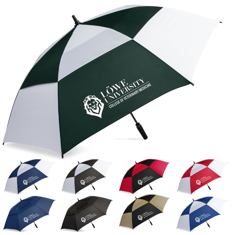 eight umbrellas shown in different colors and designs