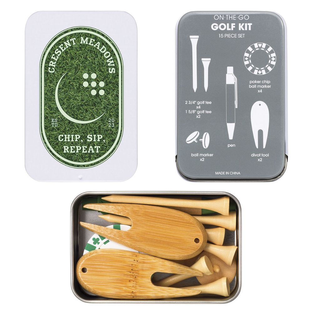 a kit containing various golf accessories kits