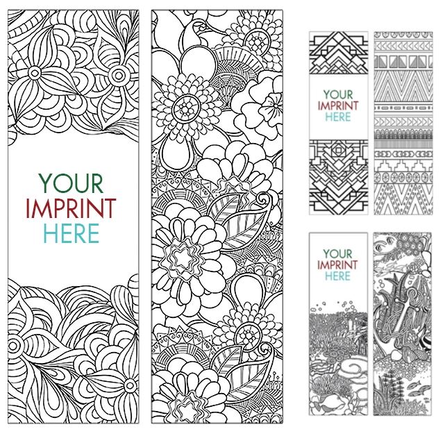 coloring bookmark with intricate designs