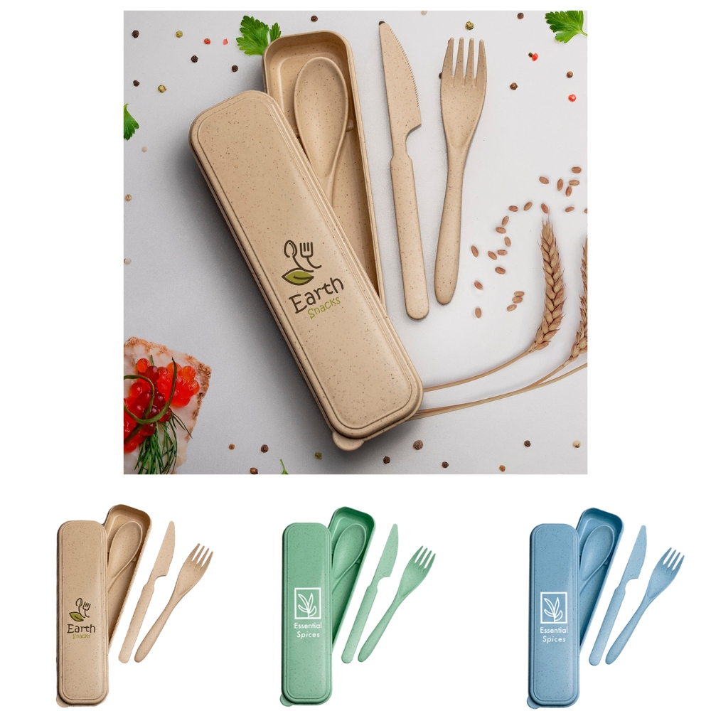 reusable cutlery box sets made from wheat straw 