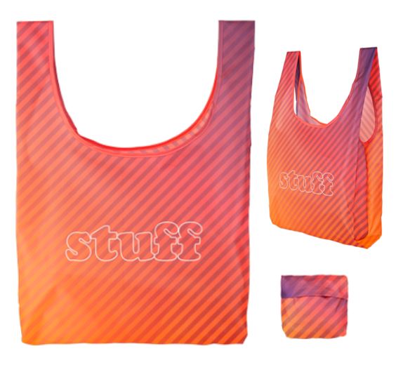Recycled Foldaway Tote Bag | Full-Color Dye Sublimated | Small