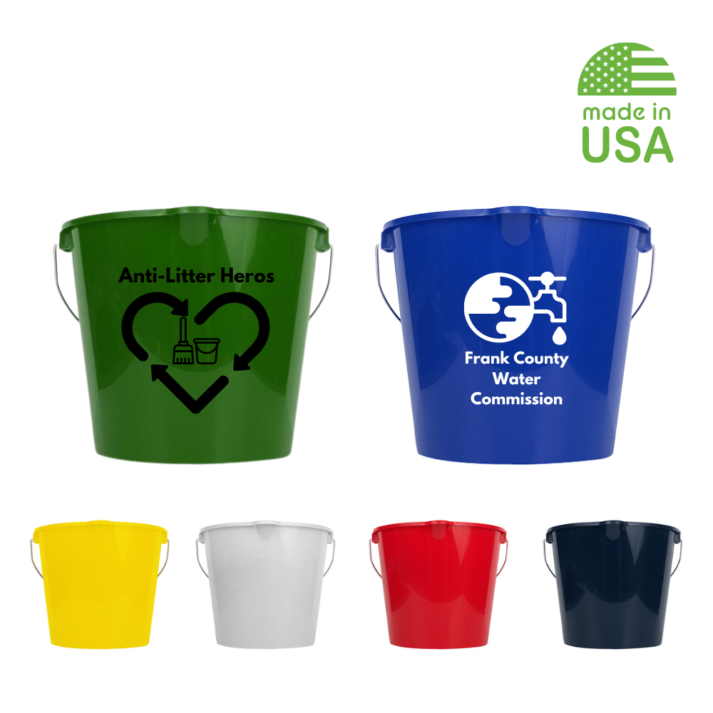 differently colored custom buckets, Halloween swag