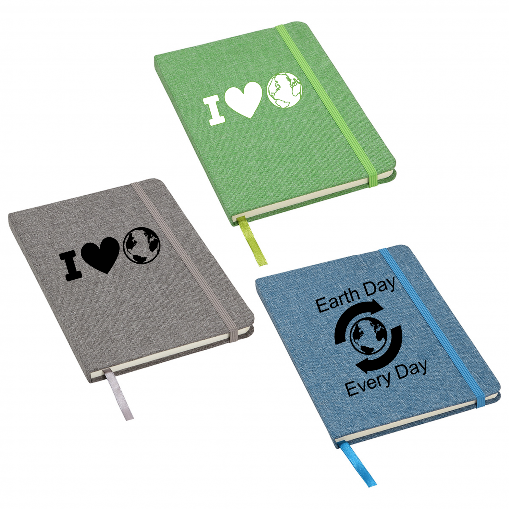 recycled RPET journals with Earth Day design