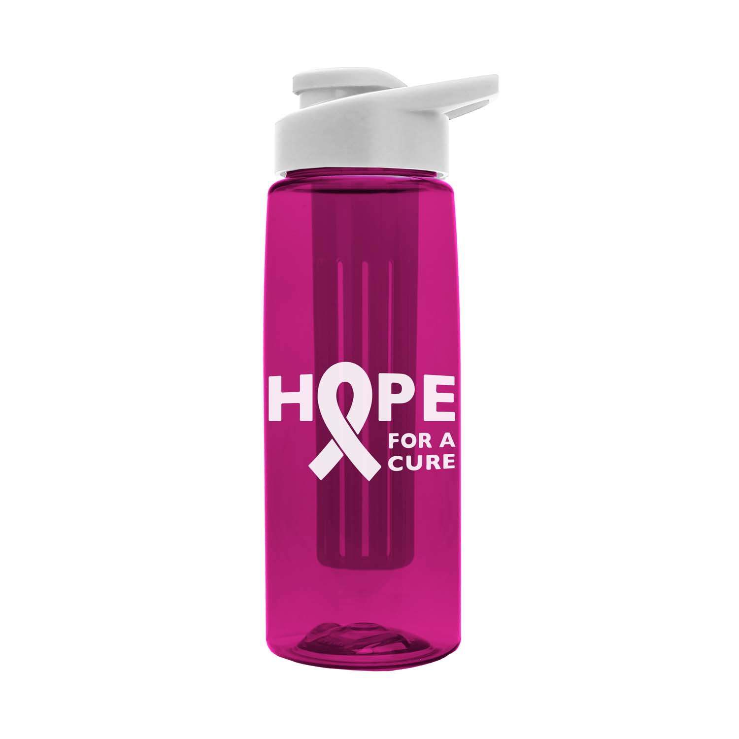 pink-colored water bottle for breast cancer awareness month