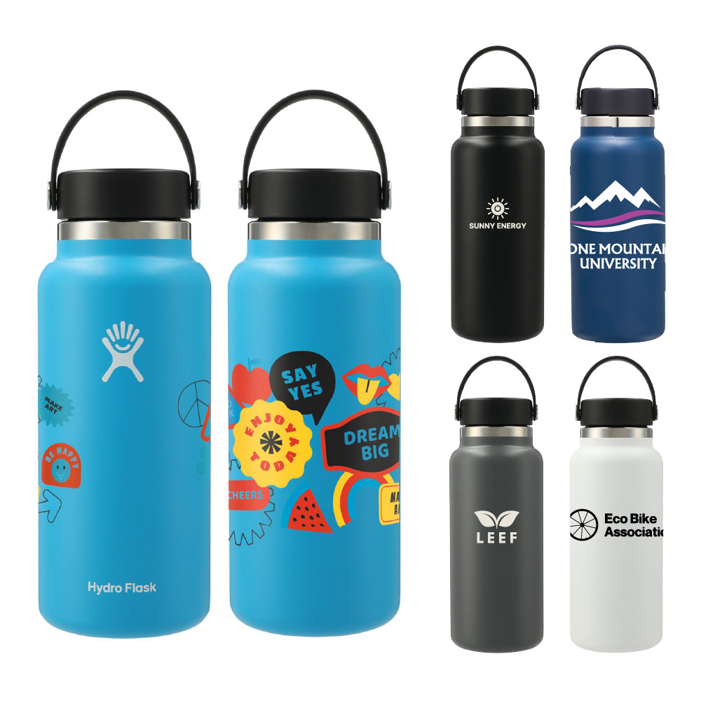 Hydro Flask® insulated tumbler in blue, black, gray, and white colors