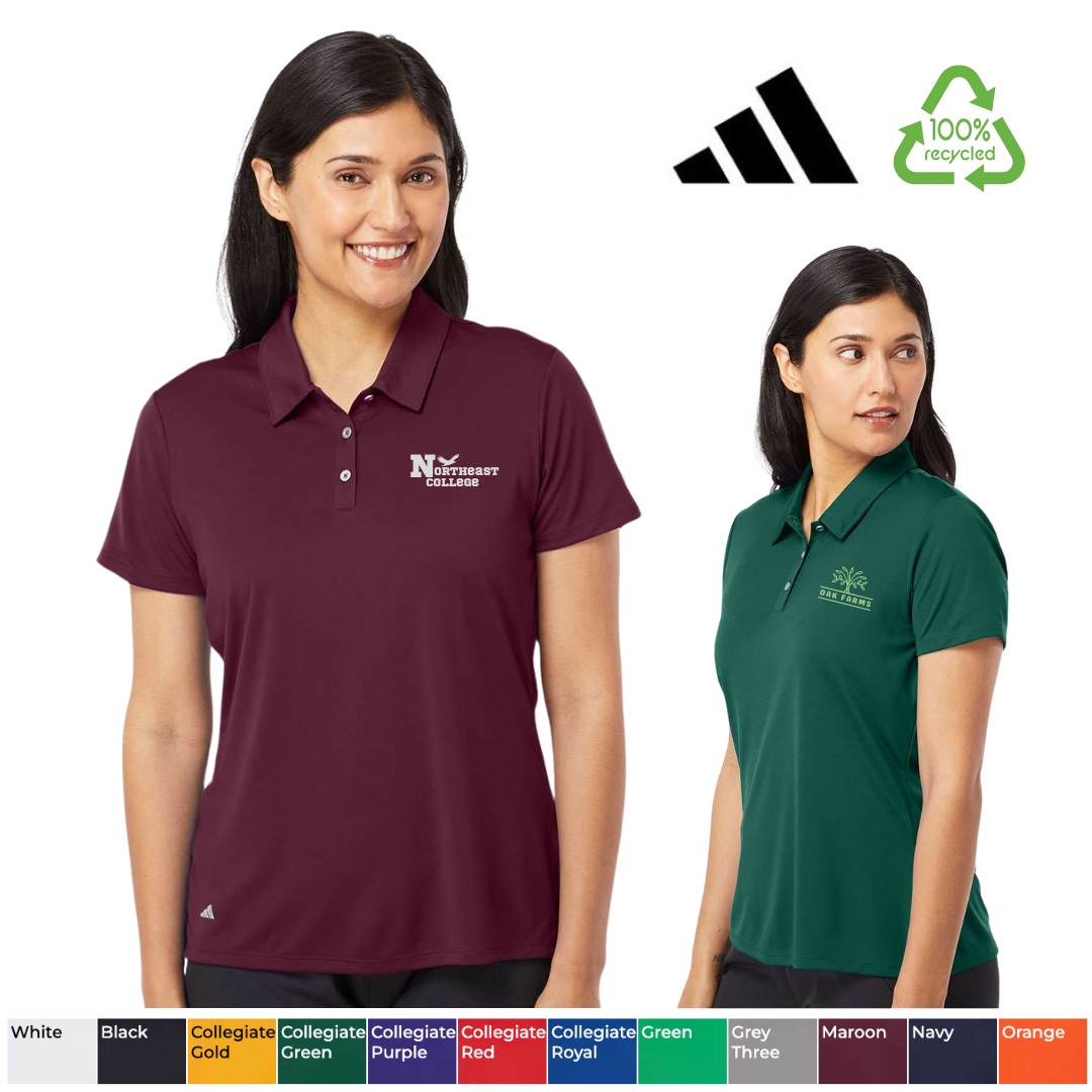 woman wearing polo shirt in maroon and green colors