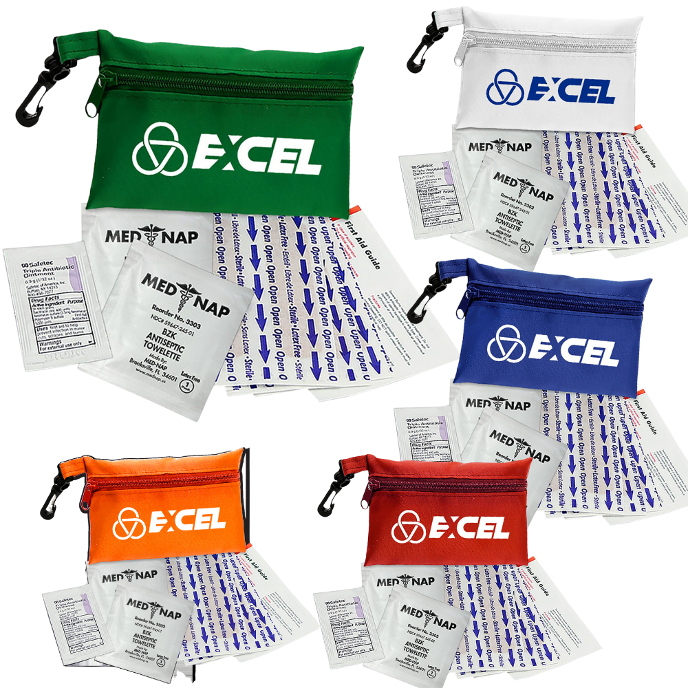 Recycled Zip Pouch First Aid Kit with Clip
