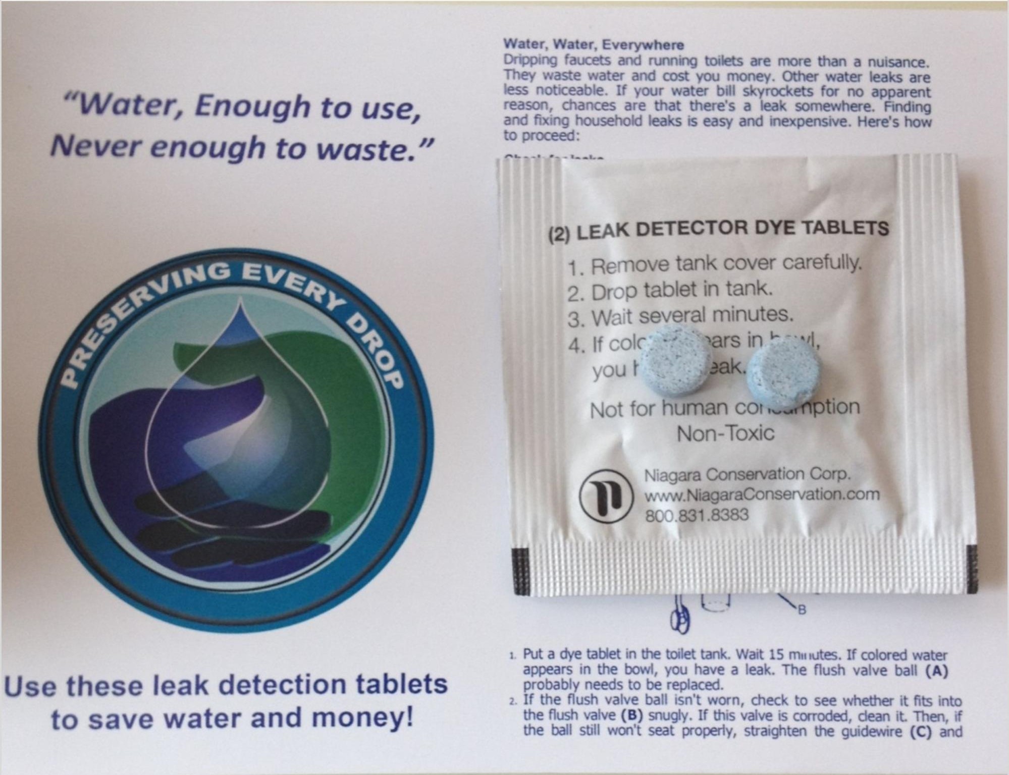 Toilet Leak Detection Tablets - 2 Pack