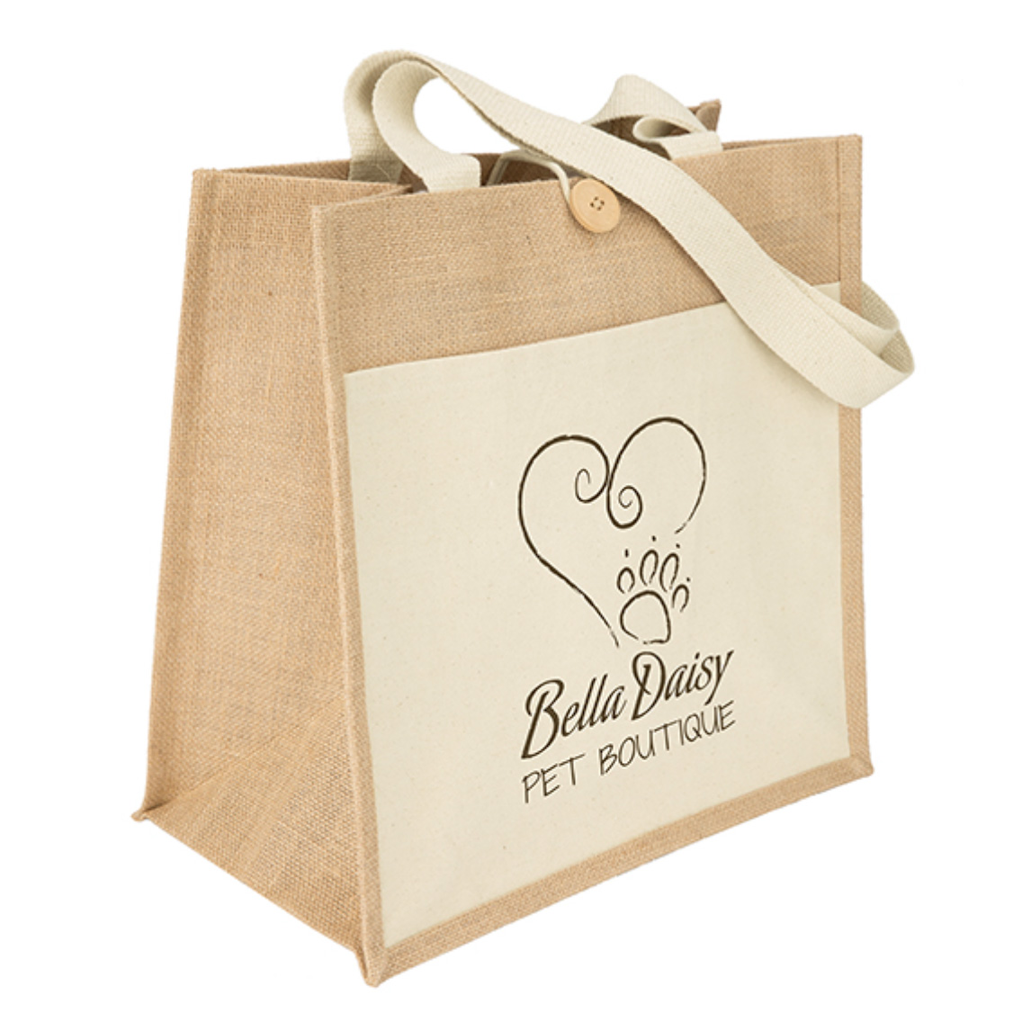 Jute and Cotton Tote | 14x8x14