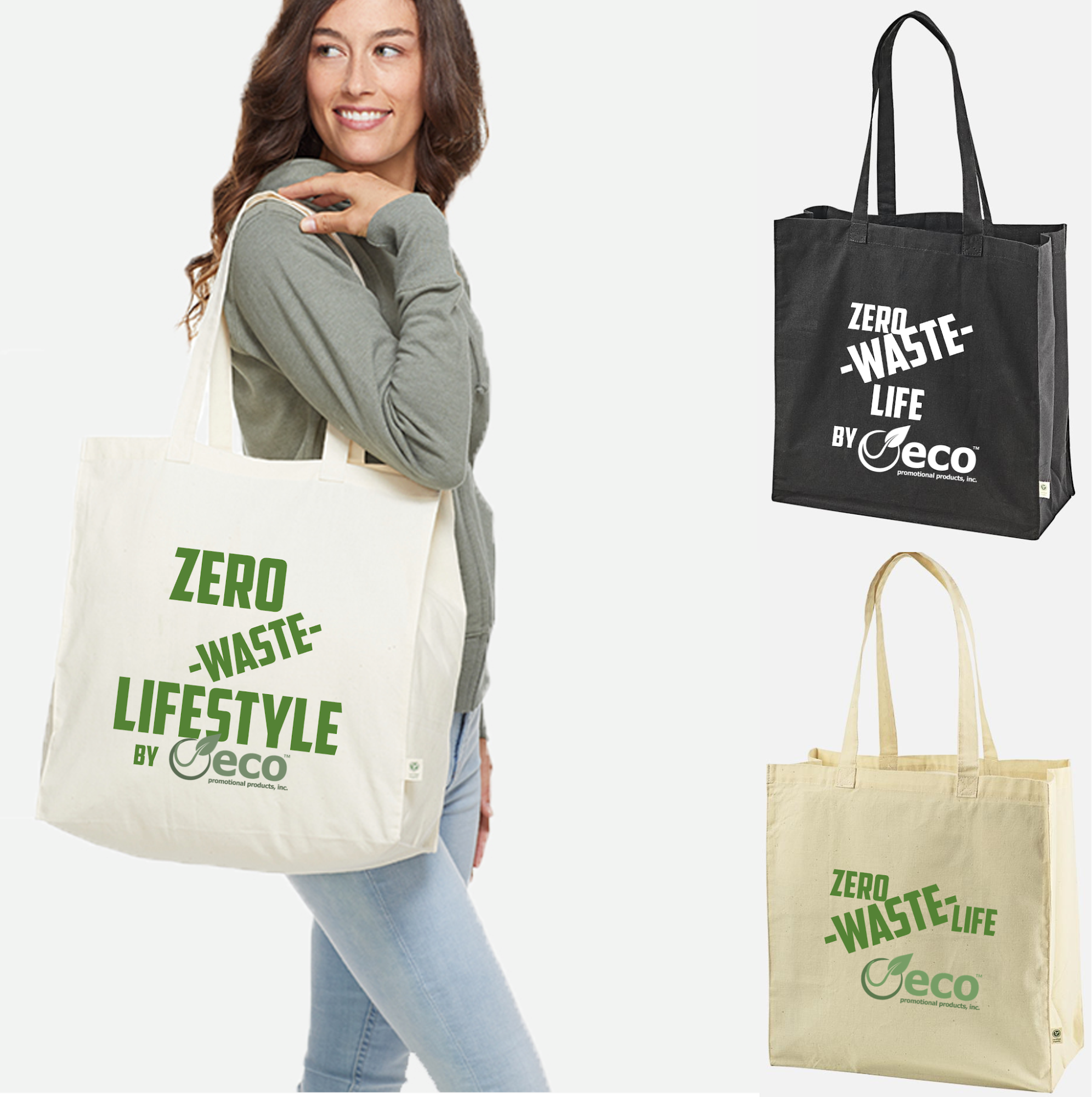organic cotton tote in different colors