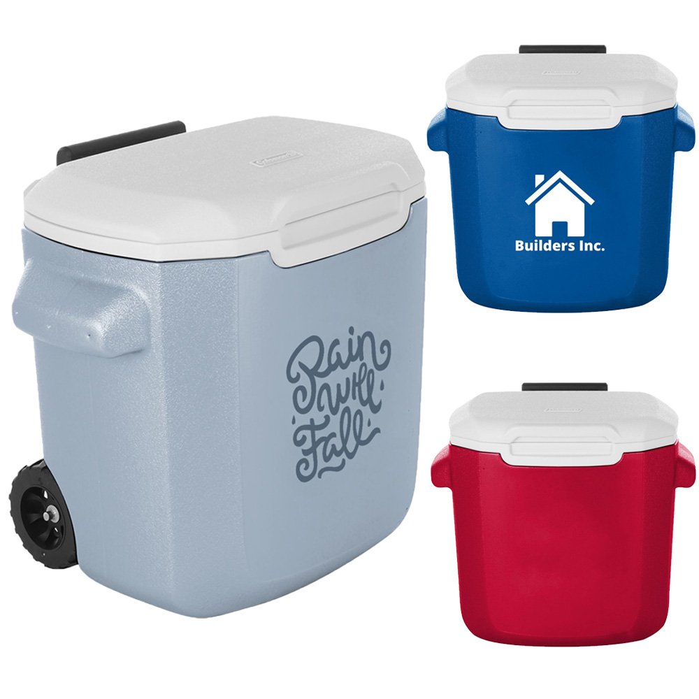 cooler with wheels in three colors