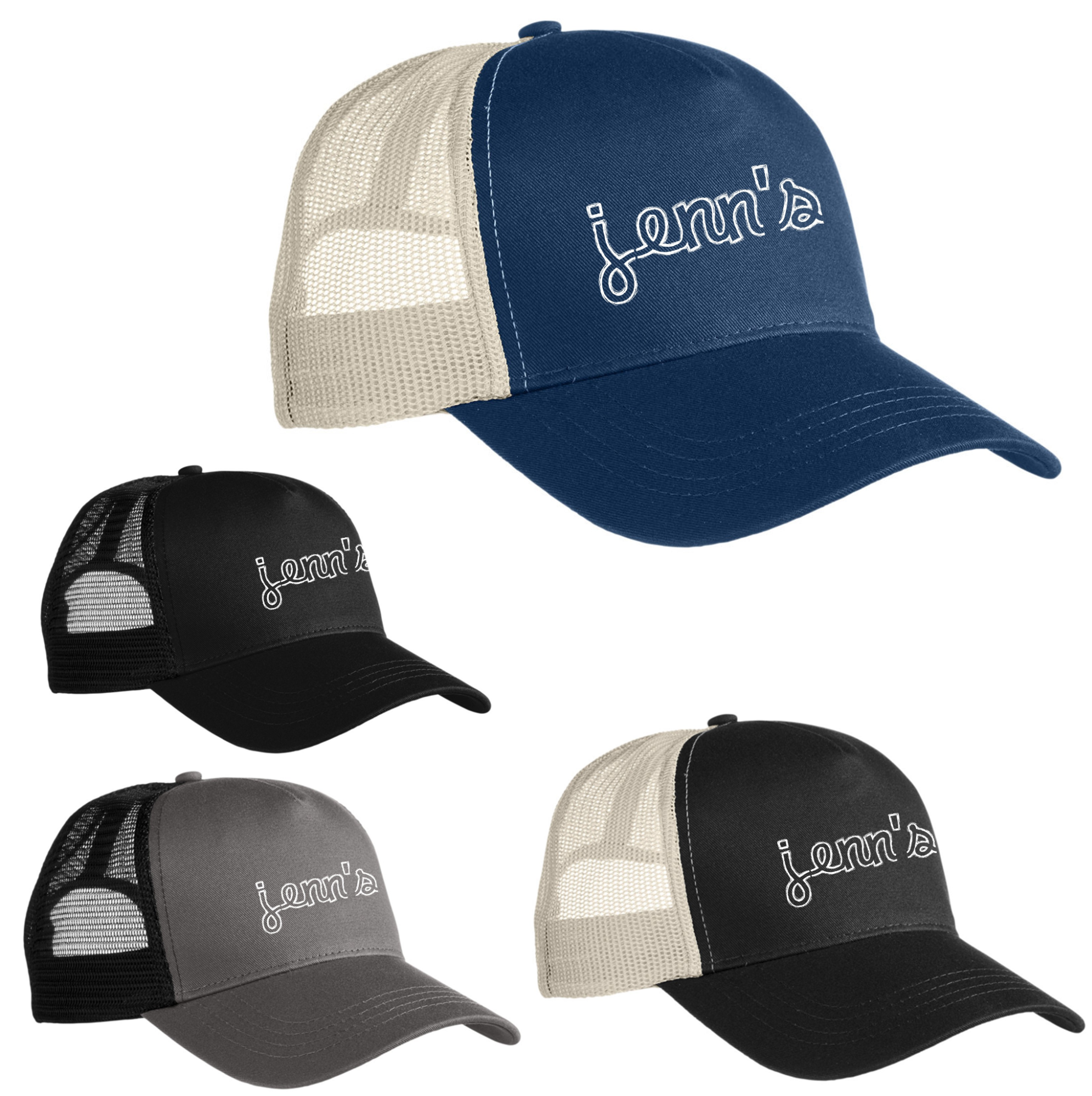 trucker hats in different colors