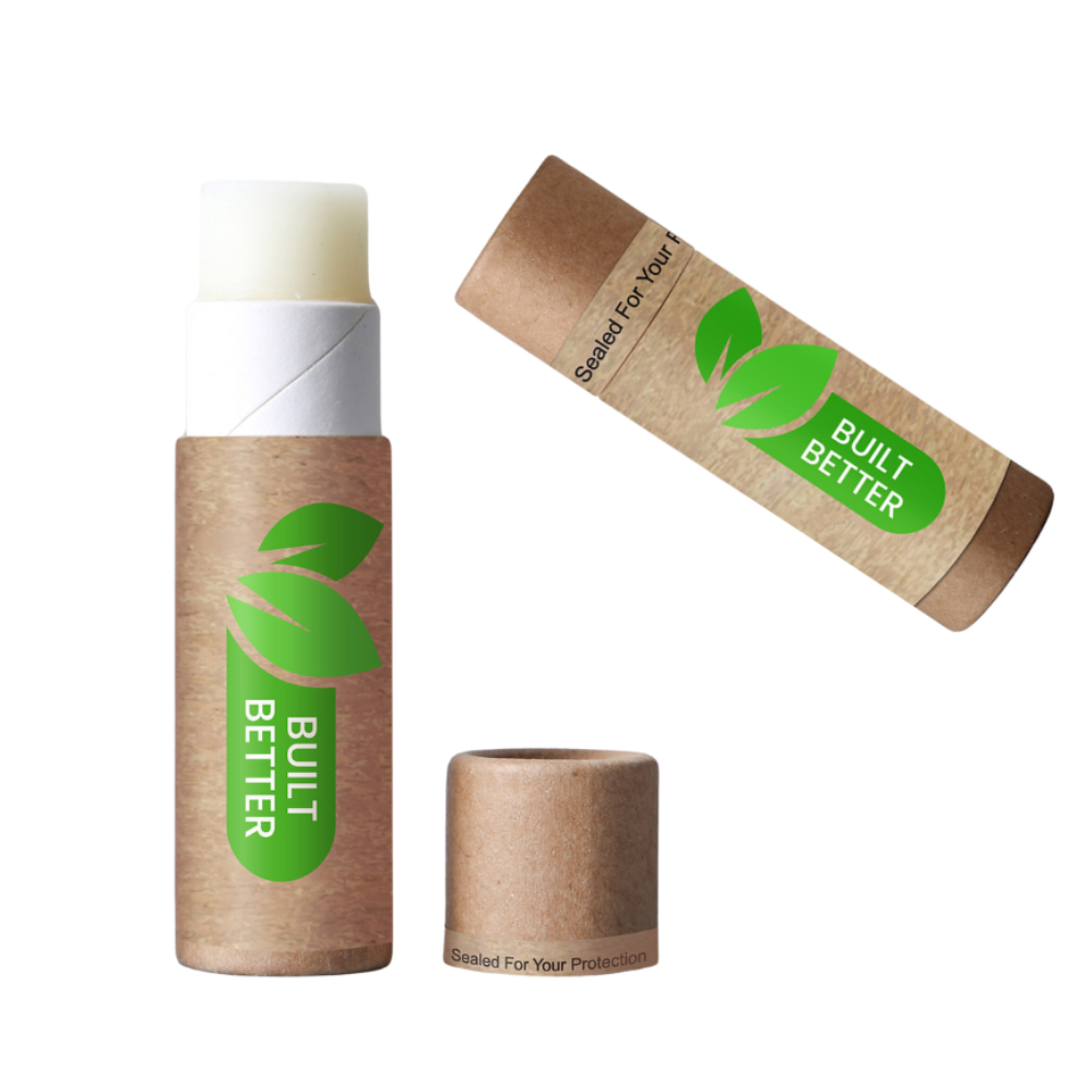 recyclable kraft paper tube of beeswax lip balm with branding 