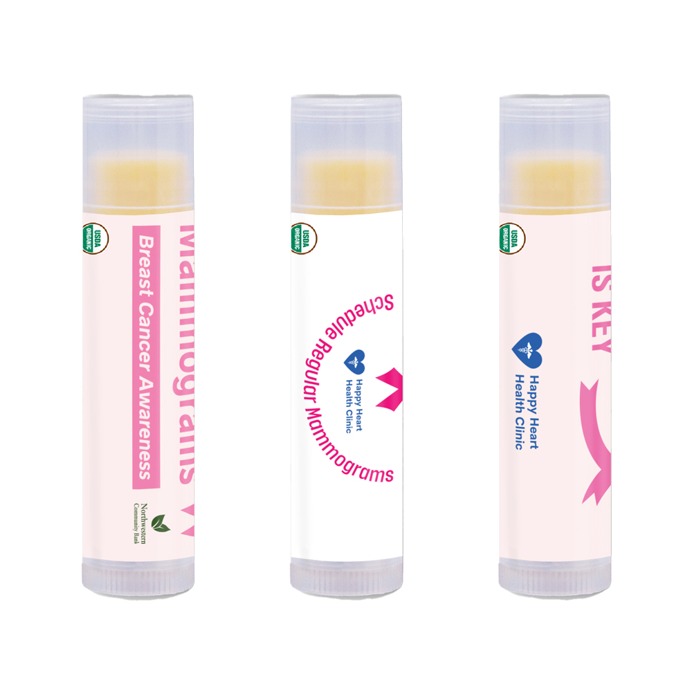 custom lip balm breast cancer awareness promotional items