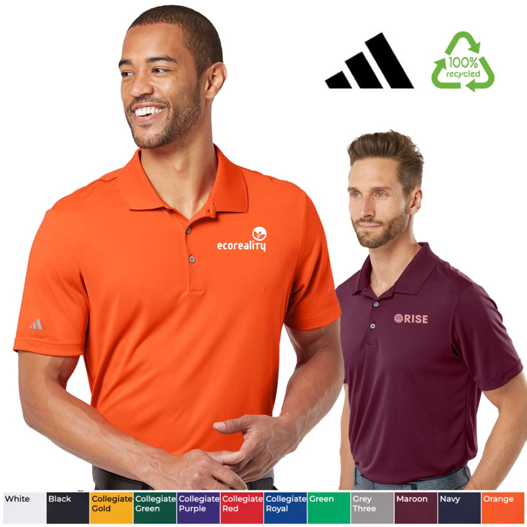 two men wearing polo shirts in different colors
