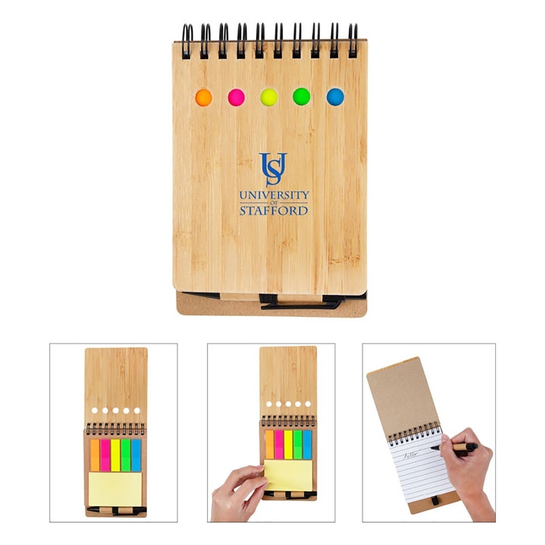 Bamboo Jotter with Pen & Sticky Notes | 4x6
