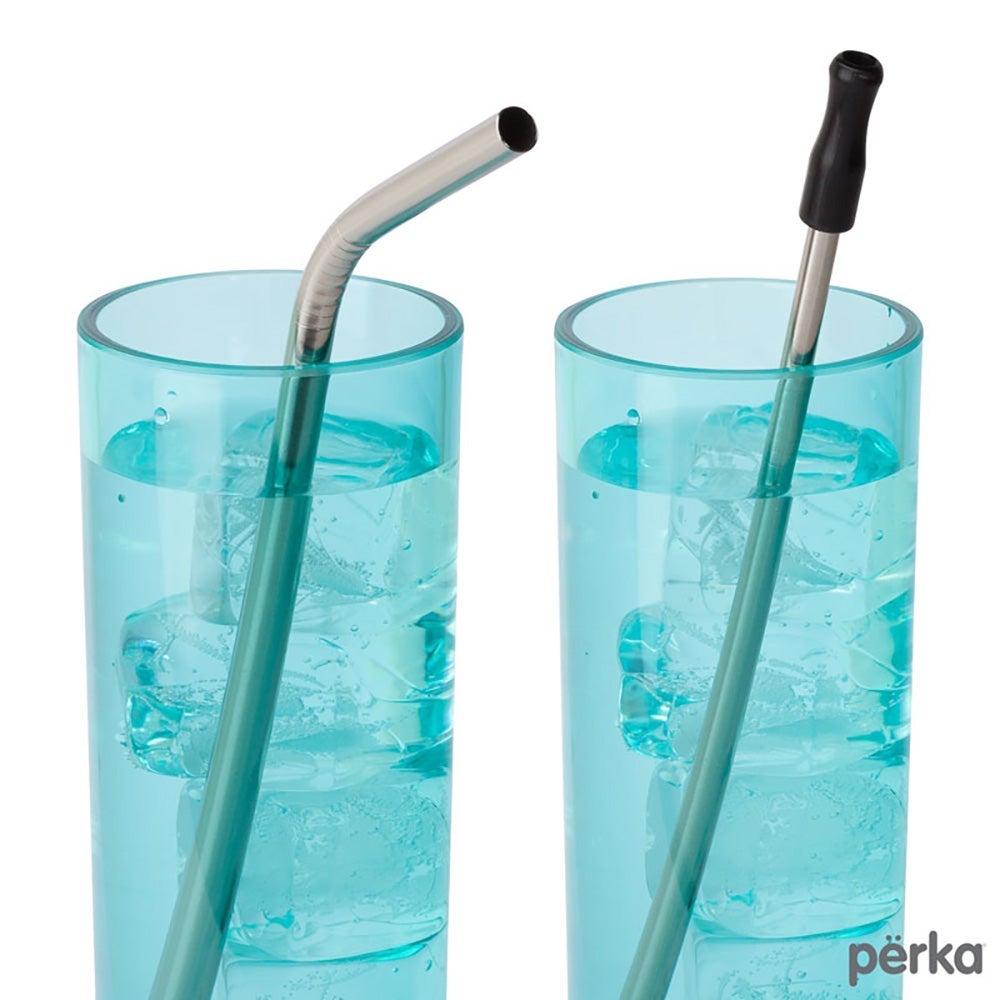Perka Stainless Steel Curved and Straight Straw