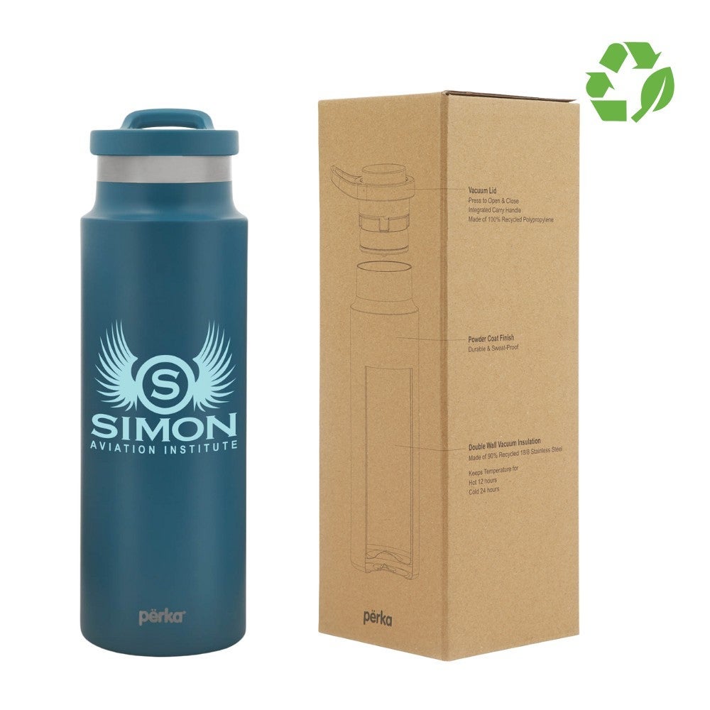 Perka Double Wall Recycled Stainless Steel Water Bottle 24 oz