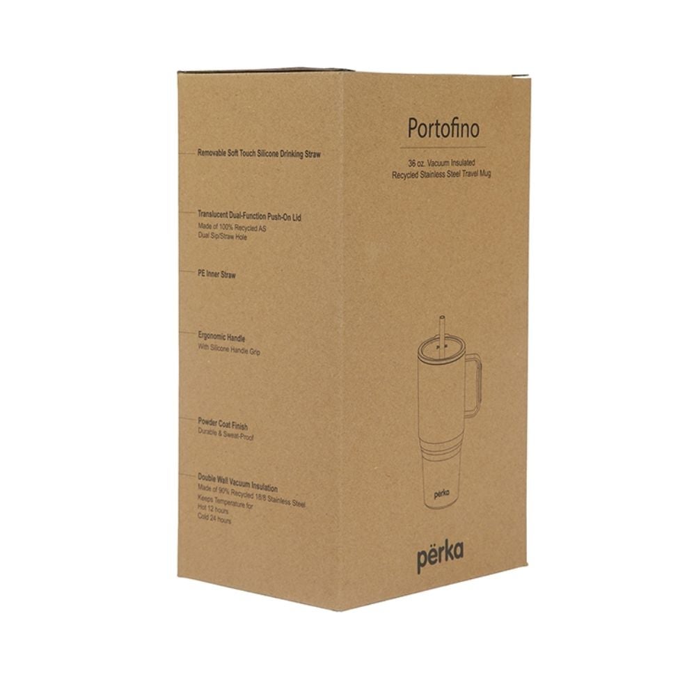 Perka Recycled Stainless Steel Insulated Travel Handle Mug | 36 oz