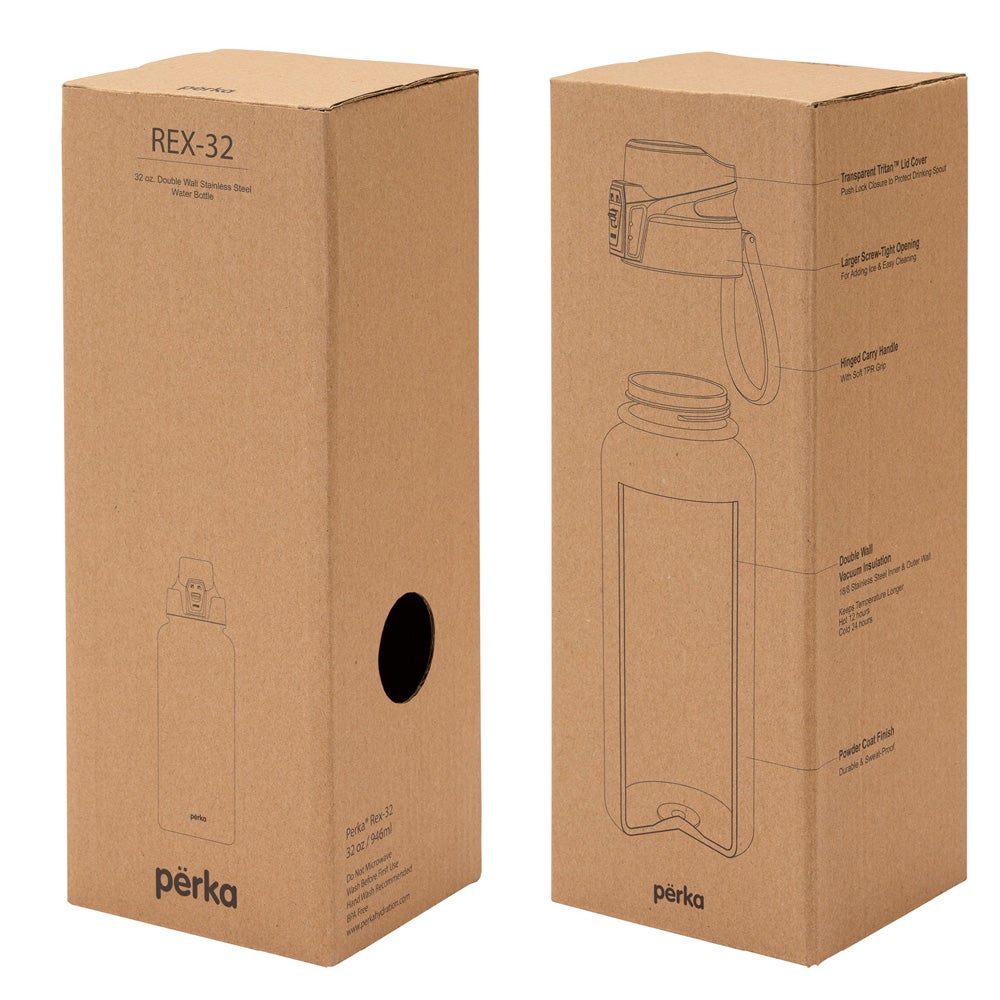 Perka Stainless Steel Bottle with Chug Lid | 32 oz