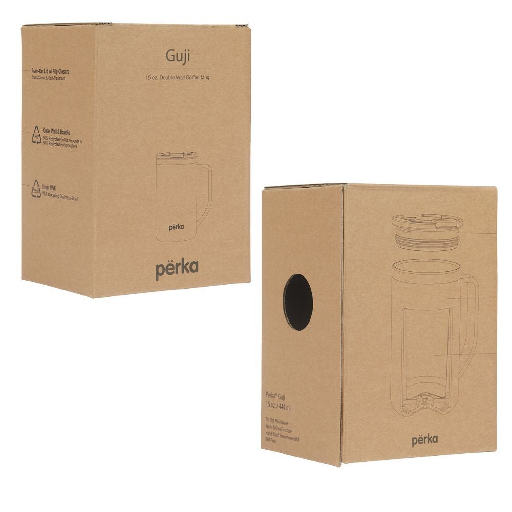 Recycled Stainless Steel Coffee Ground Perka Handle Mug | 15 oz