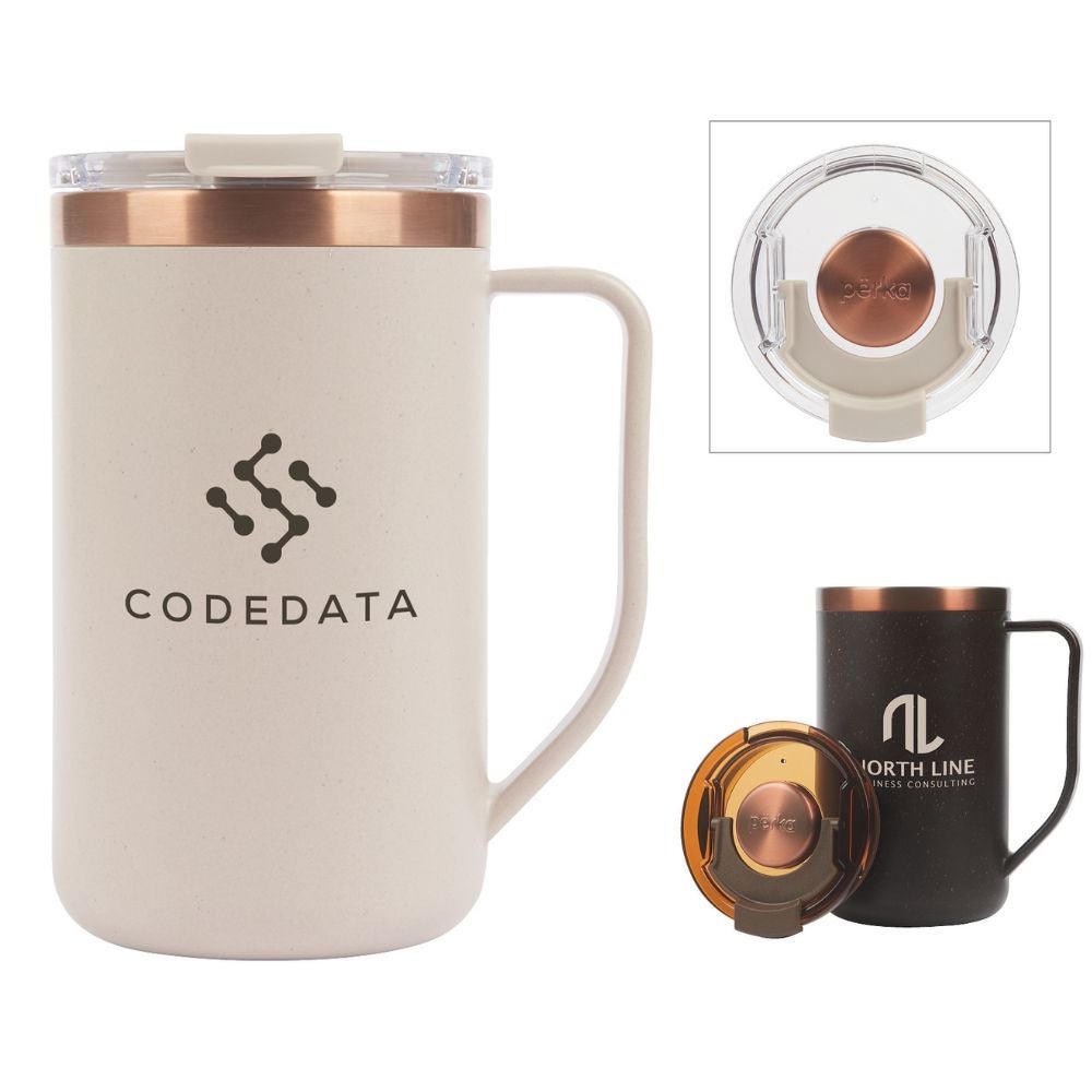 Recycled Stainless Steel Coffee Ground Perka Handle Mug | 15 oz