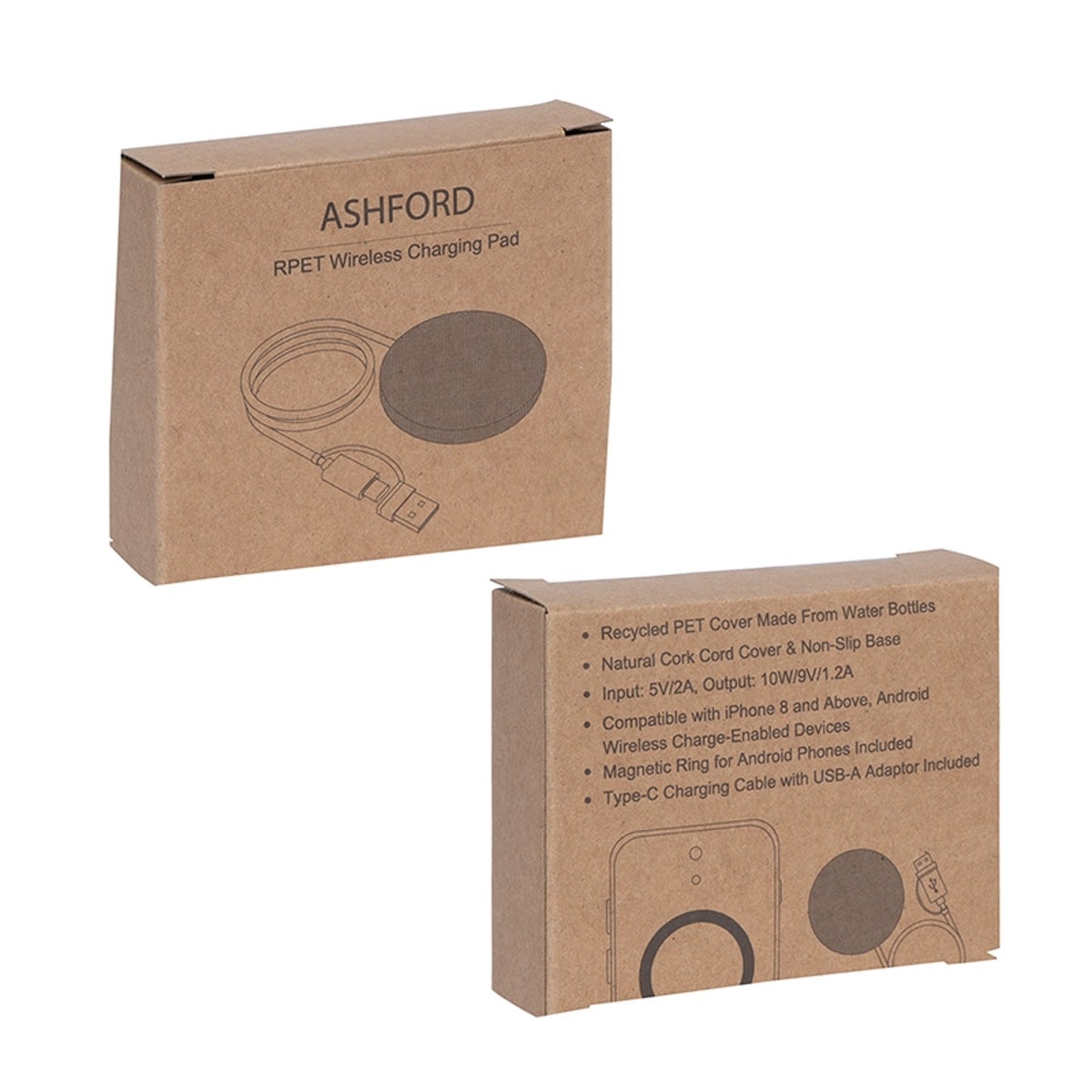 Recycled rPET & Cork Wireless Charging Pad
