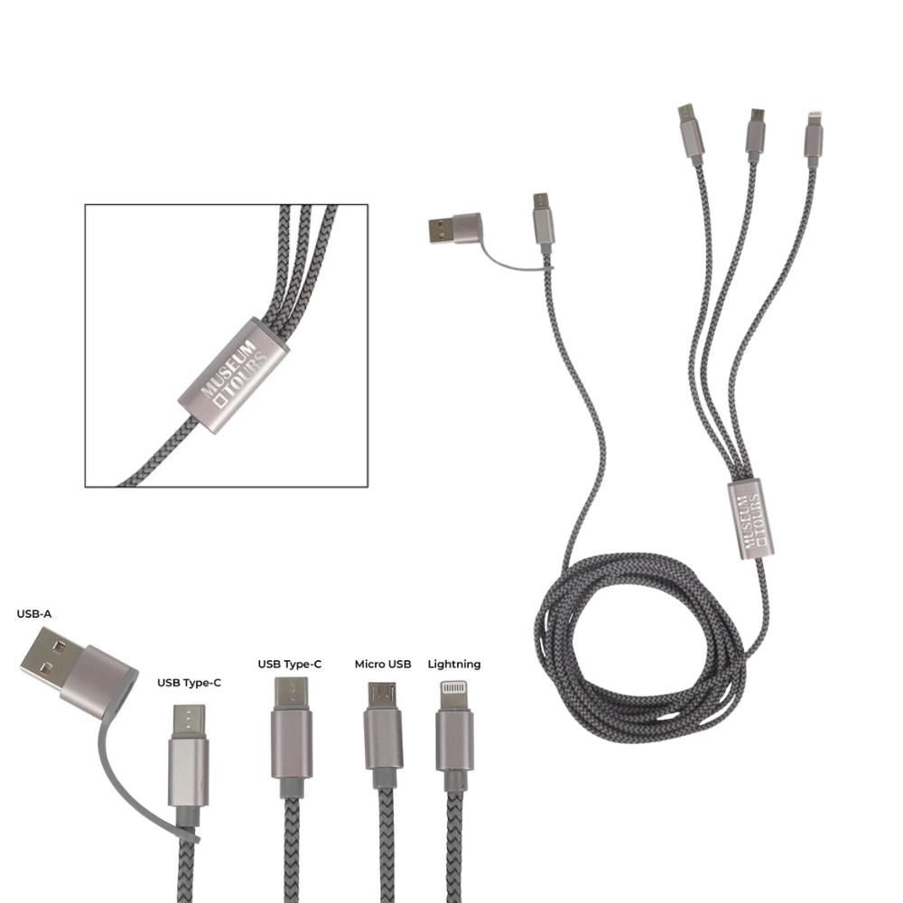 Recycled rPET 5-in-1 Charging Cable 9'