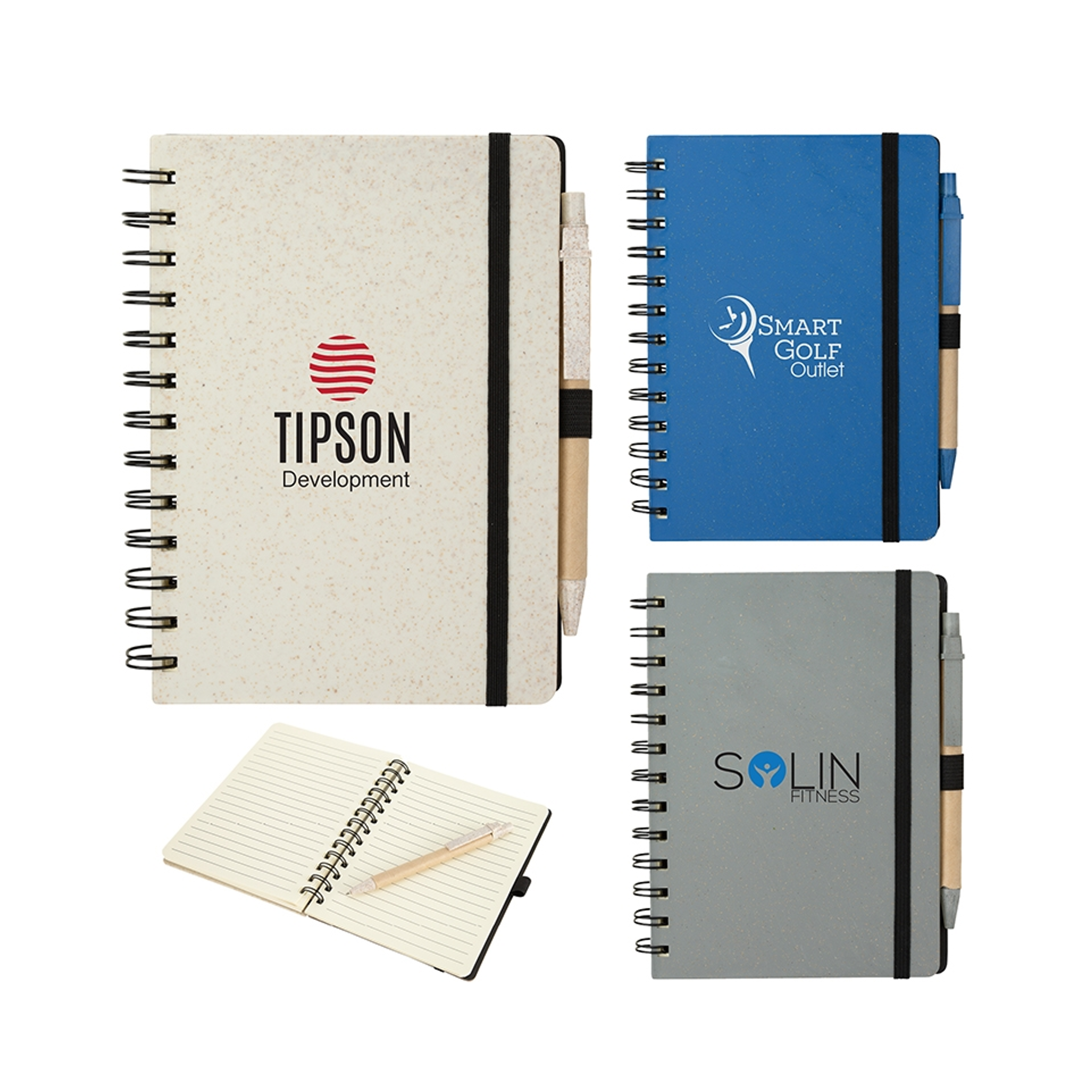 Personalized Eco-Friendly Wheat Straw Notebook & Pen | 6 x 7