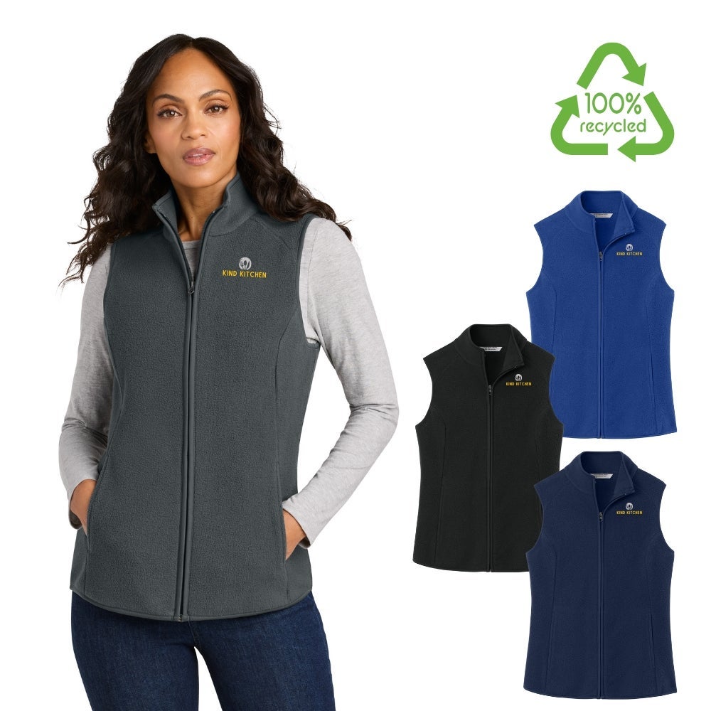 Women's Carbon Free Recycled Full Zip Fleece Vest | 8.3 oz