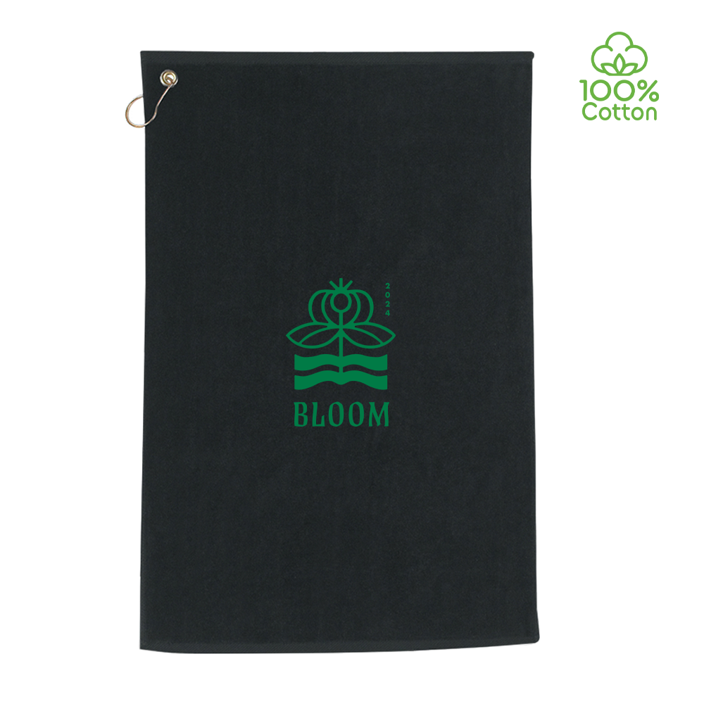 Custom Embroidered Cotton Golf Towel with Hook