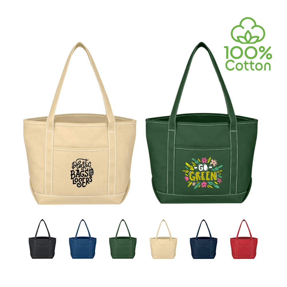 Cotton Canvas Boat Tote Travel Bag  19x13x7