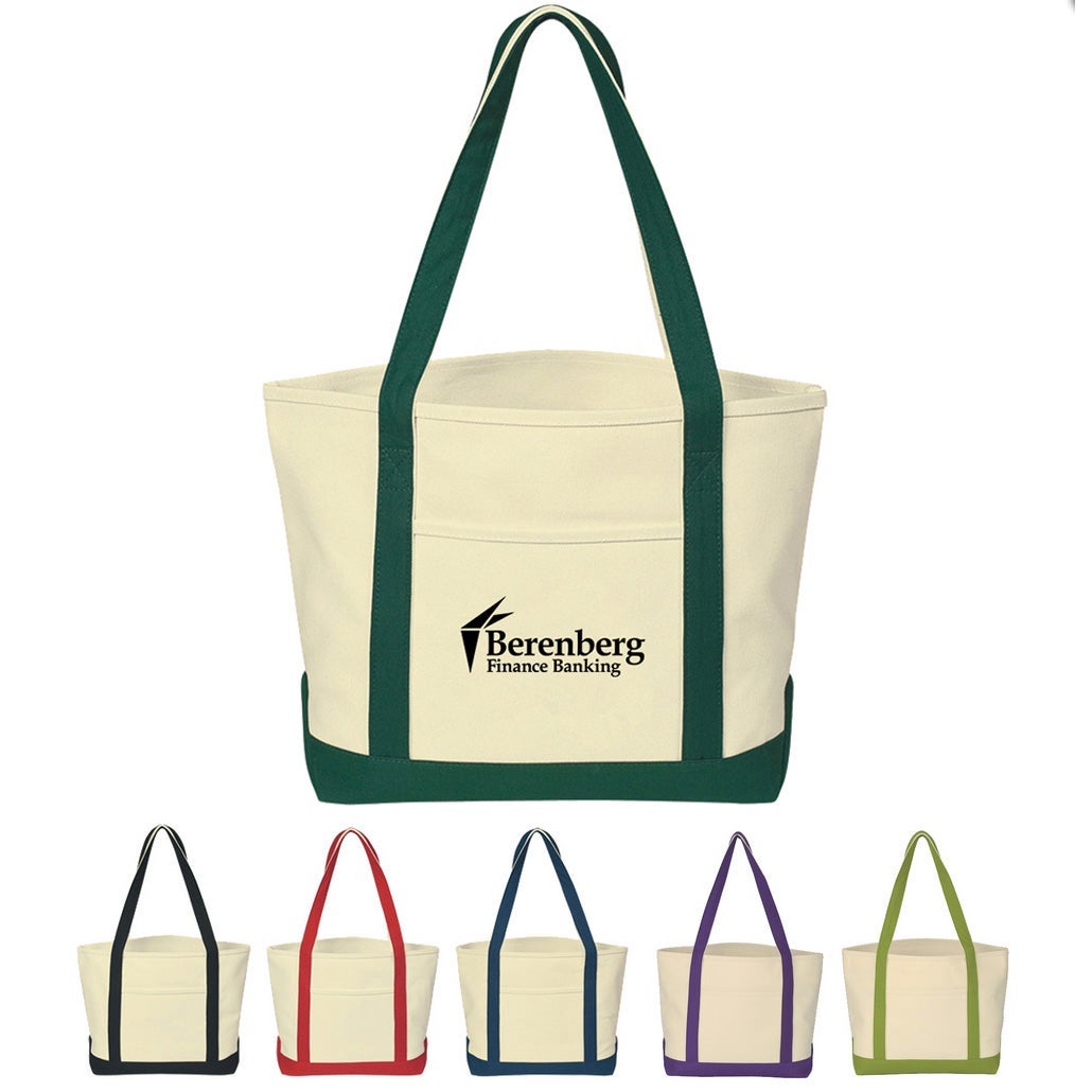 Custom Boat Tote Cotton Canvas Bags 20x13x7