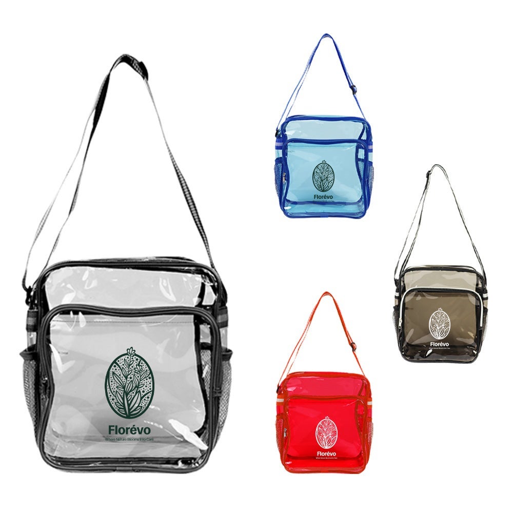 Reusable PVC Free Clear Messenger Stadium Bag 10x11